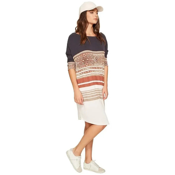 FREE PEOPLE Steppin' Out Tunic Dress in Neutral Combo - Picture 2 of 7